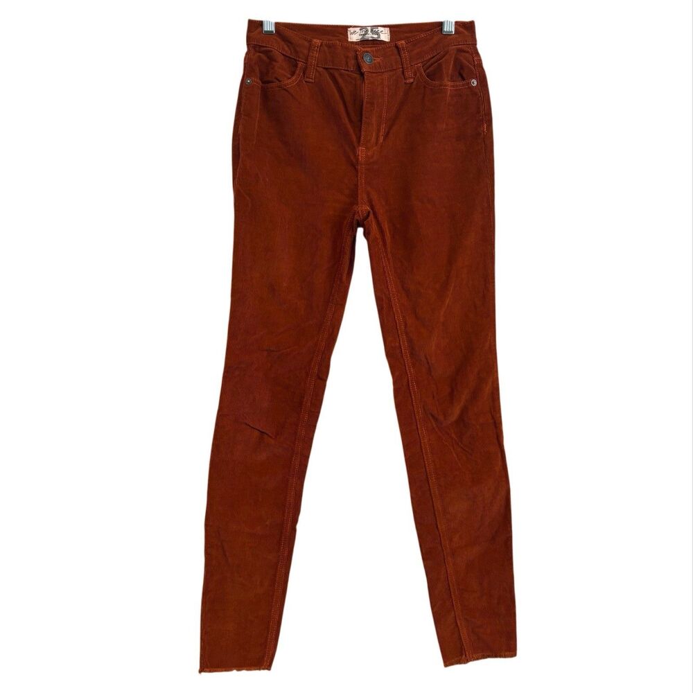 We‎ The Free Skinny Corduroy Pants Sz 25 Rust Brown Skinny Whimsigoth Boho Fall